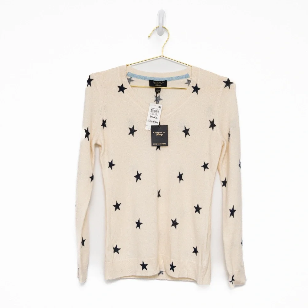 Charter Club - 100% Cashmere Star Sweater - Picture 2 of 7